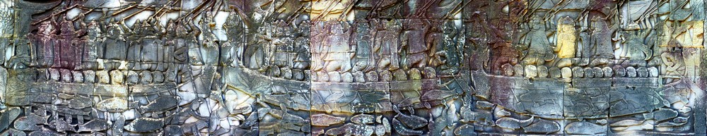 Three Boats with Cham, Chinese and Khmer Warriors