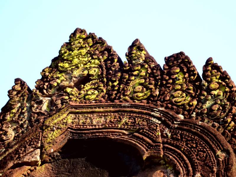012 Temple Pediment showing Moss
