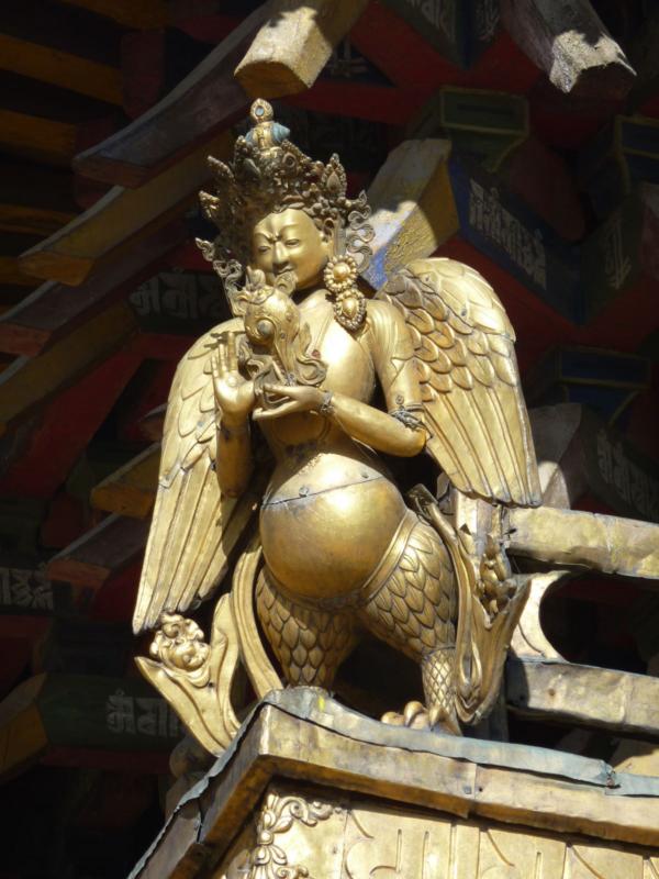Golden Apsara Holding a Conch, Jorkong Temple, Lhasa