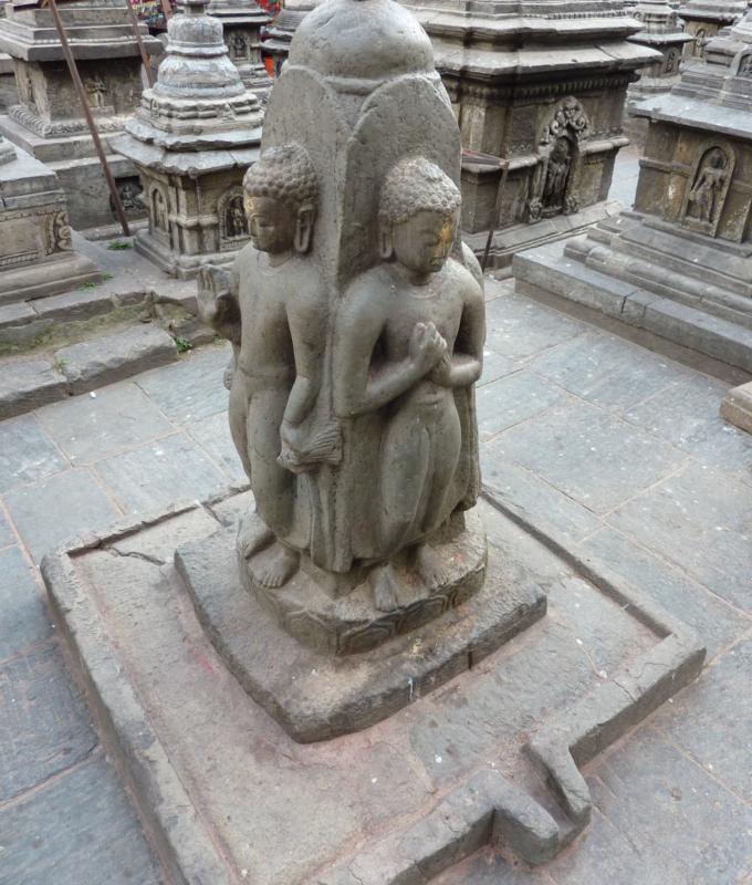 Buddhist Statues with Hindu Lingum, Swayambhu Stupa, Kathmandu