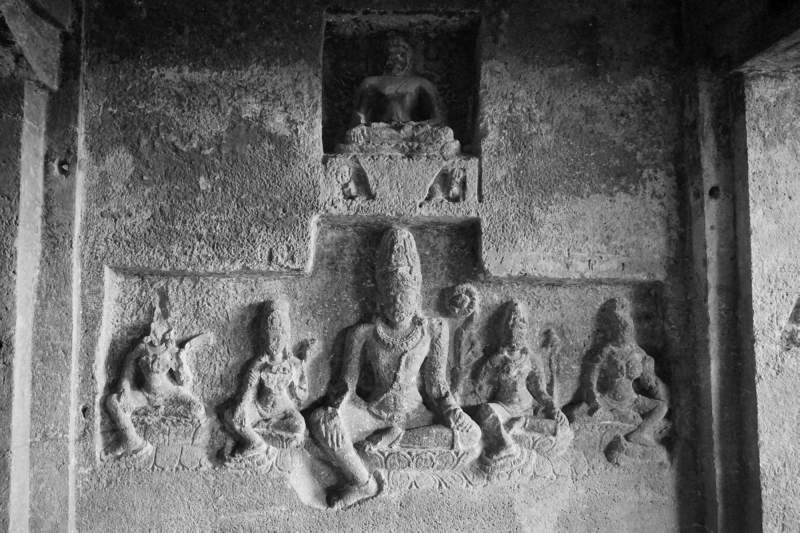 Cave 12, Buddha, with Bodhisattvas Below
