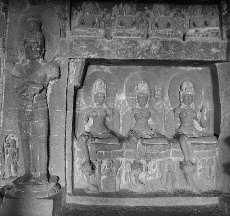 Cave 12, Bodhisattva and Taras