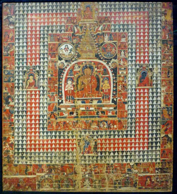100,000 Stupa Thangka, 15c, Nepal