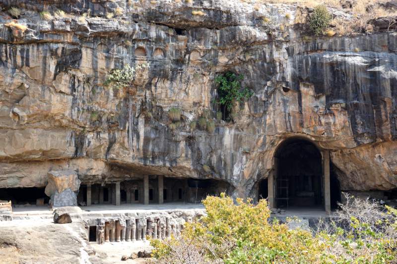 Caves, Chaitya Hall on Right