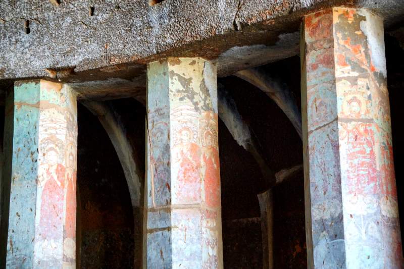Buddha Figures on Pillars