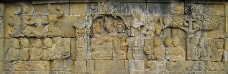 Goddesses visit Queen Maya who has vowed Celibacy
