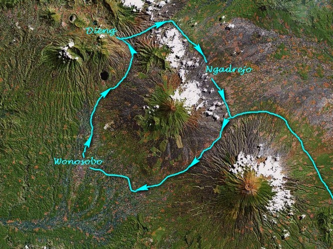 Map of the Dieng Plateau