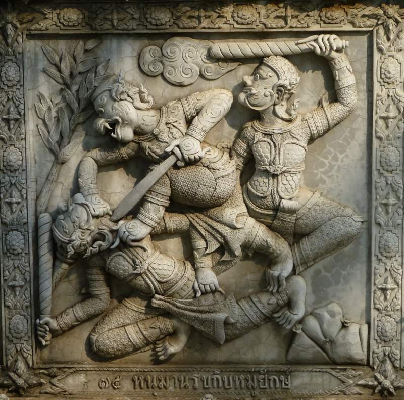 Hanuman fight with a group of Giants