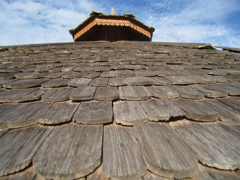 Wooden Tiles on Kuti Roof