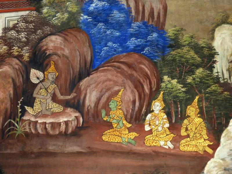 052 Phra Ram, Nang Sida and Phra Lak meet Sage Saraphanga