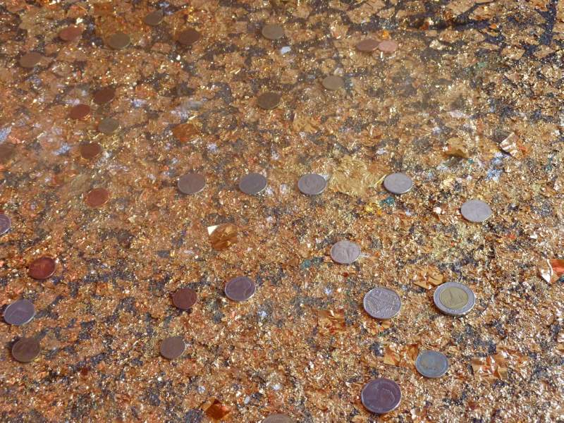 Coins on Footprint
